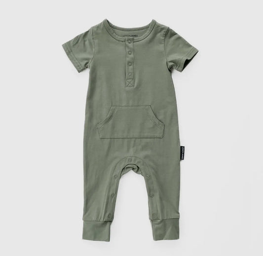 Short Sleeve Romper- Olive