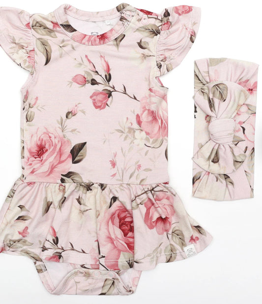 Twirl Skirt Bodysuit-English Rose