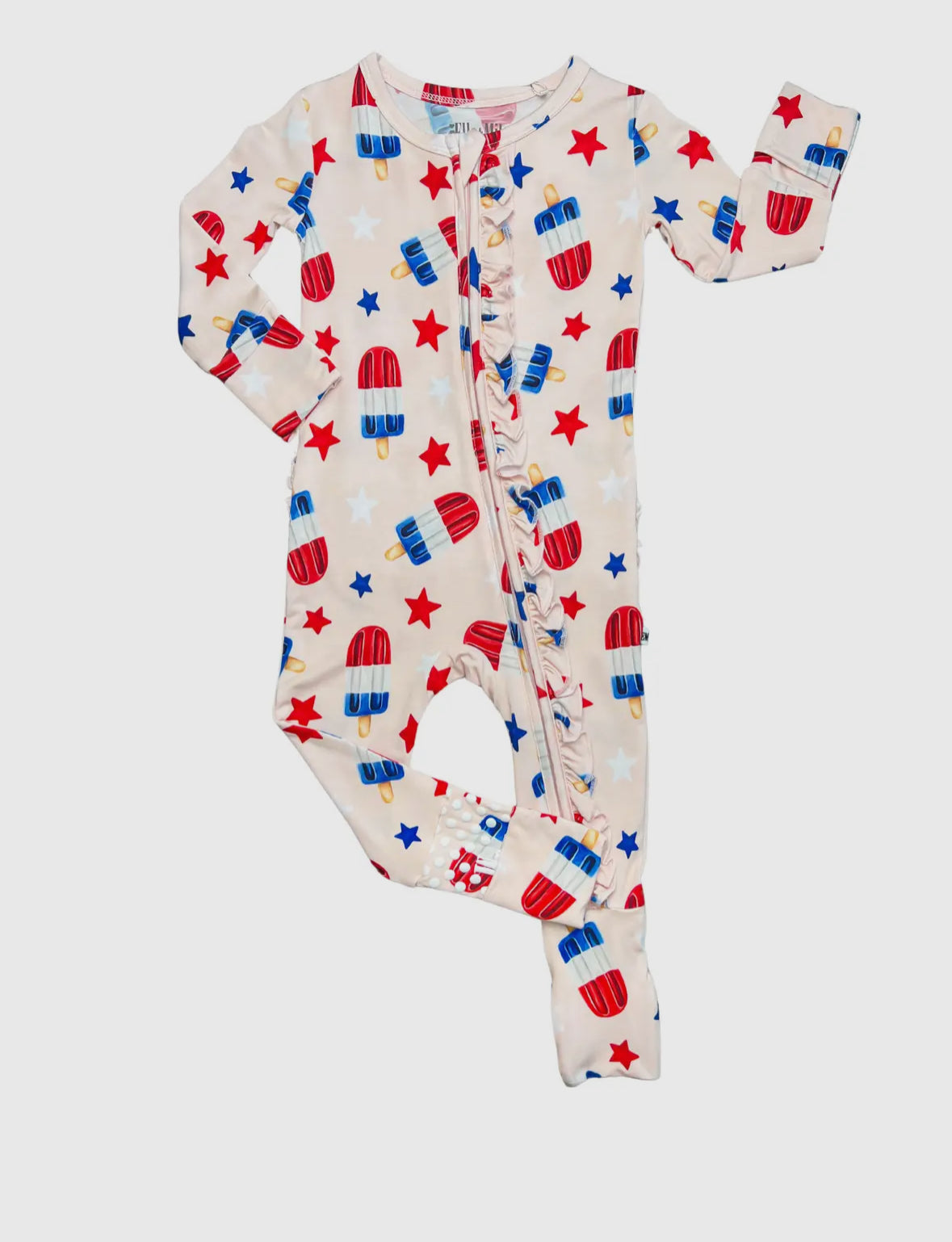 Patriotic Pops Ruffled Zip Romper