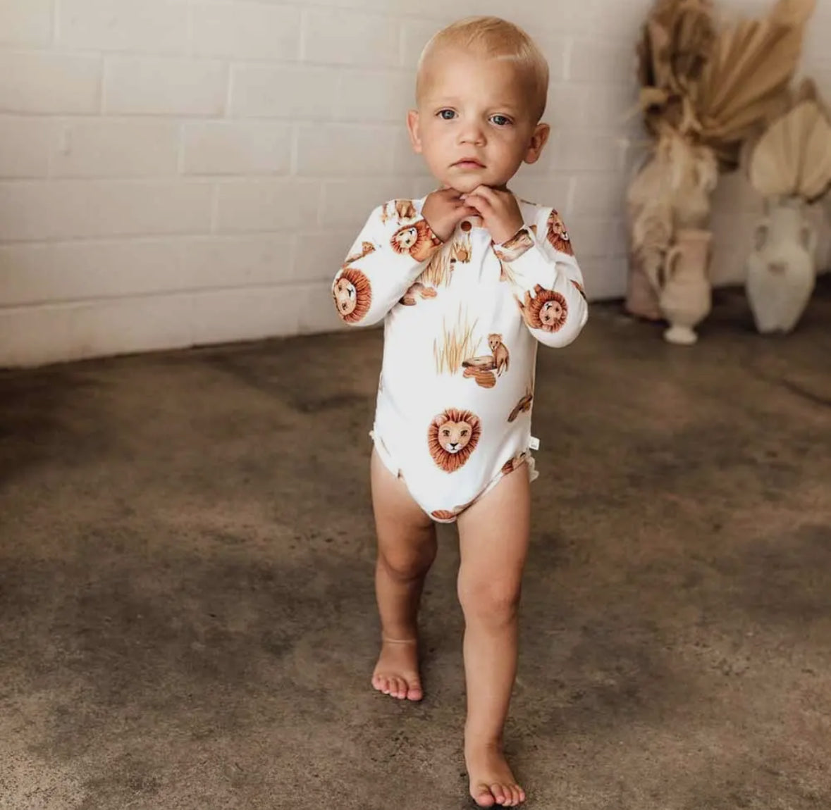 Lion Long Sleeve Organic Bodysuit